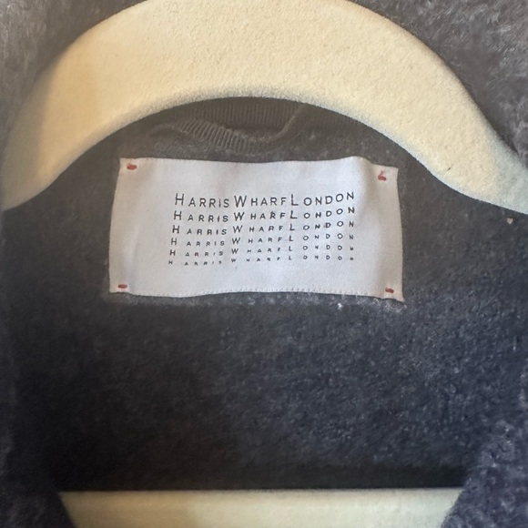 HARRIS WHARF LONDON  Plaid Virgin Wool Coat In Blue / Grey SZ IT 38 (XS/S) - Picture 6 of 6